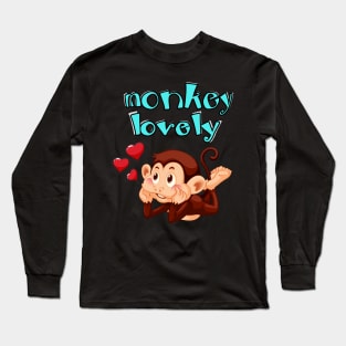 monkey lovely funny Long Sleeve T-Shirt